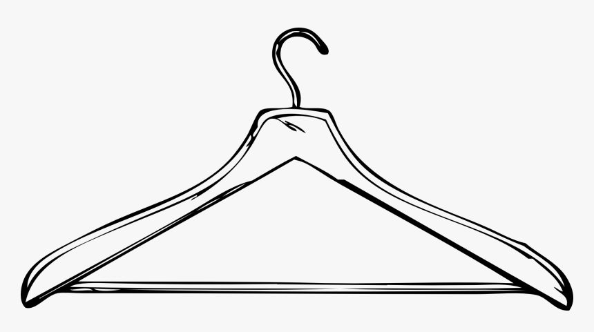 Clothes Coloring Book Clip - Hanger Clipart Black And White, HD Png Download, Free Download