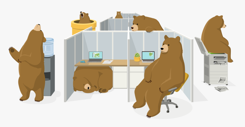 Cartoon Of 7 Grizzly Bears Hanging Out In Furnished - Tunnel Bear, HD Png Download, Free Download