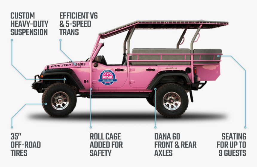 Pink® Jeep® Wranglers Are Customized From Top To Bottom - Pink Jeep Tours Seats, HD Png Download, Free Download