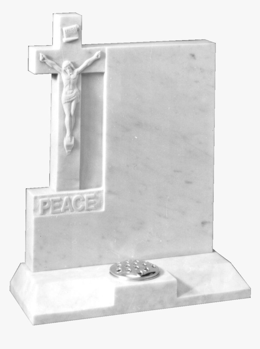 Hand Carved Cross And "jesus - Headstone, HD Png Download, Free Download