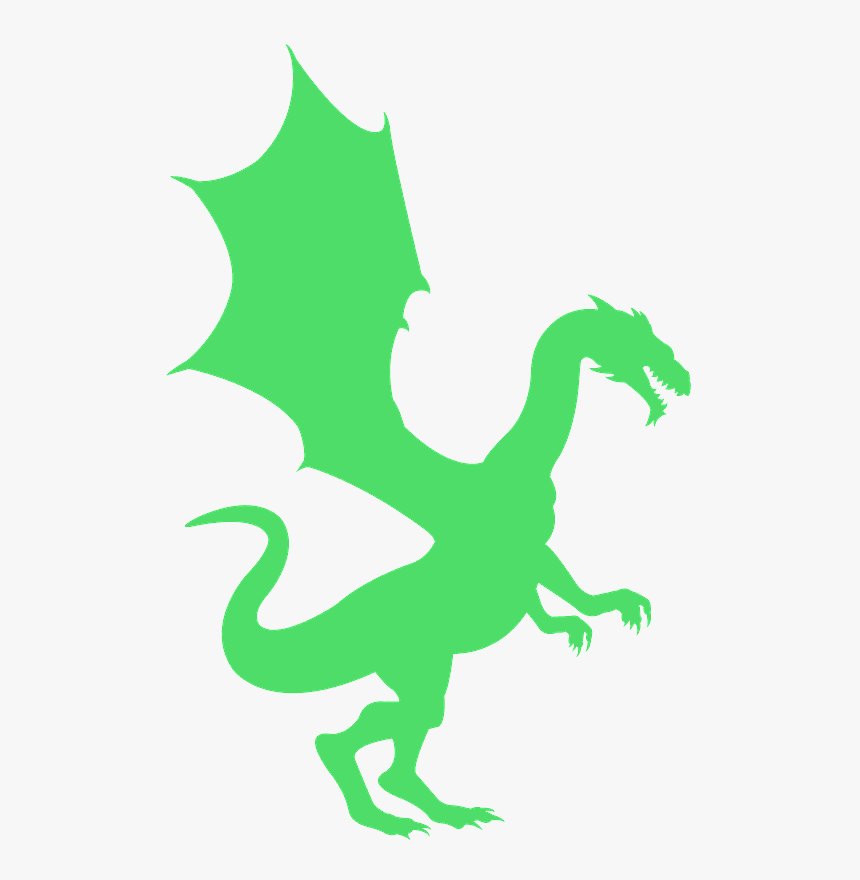 Green Dragon Silhouette Clipart, HD Png Download, Free Download