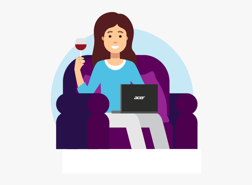 Weekdays Teacher Education Wine Laptop Couch Acer Microsoft - Girl, HD Png Download, Free Download