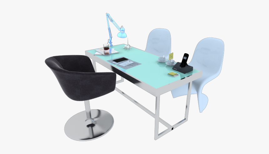 Office Table Set 3d Model - Table, HD Png Download, Free Download