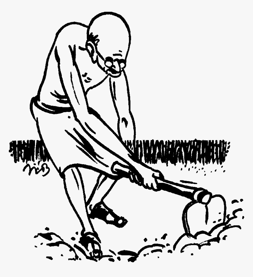 Farmer Drawing At Getdrawings - Gandhiji As A Farmer, HD Png Download, Free Download