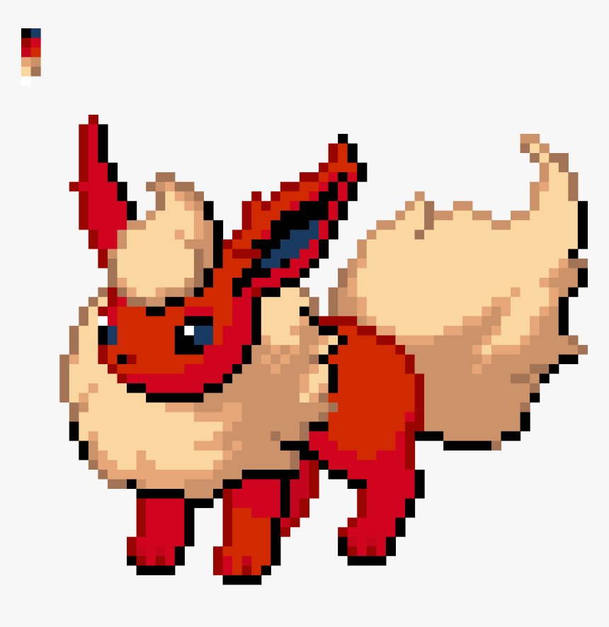 Flareon Pixel Art Grid , Png Download - Flareon Pixel Art, Transparent Png, Free Download