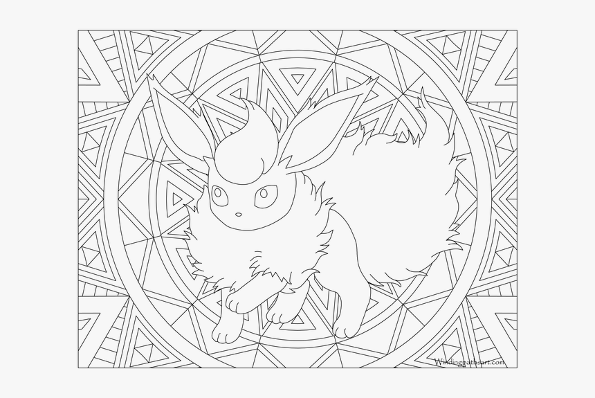 136 Flareon Pokemon Coloring Page Â - Adult Pokemon Coloring Pages, HD Png Download, Free Download