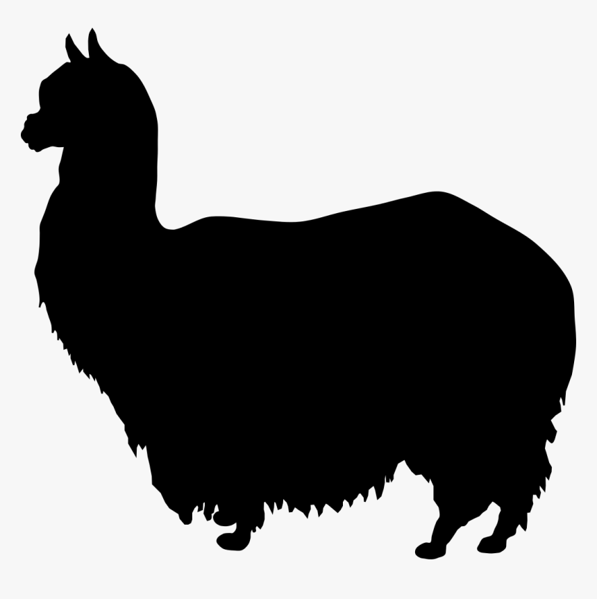 Alpaca Silhouette Sheep Wikipedia - Alpaga Svg, HD Png Download, Free Download