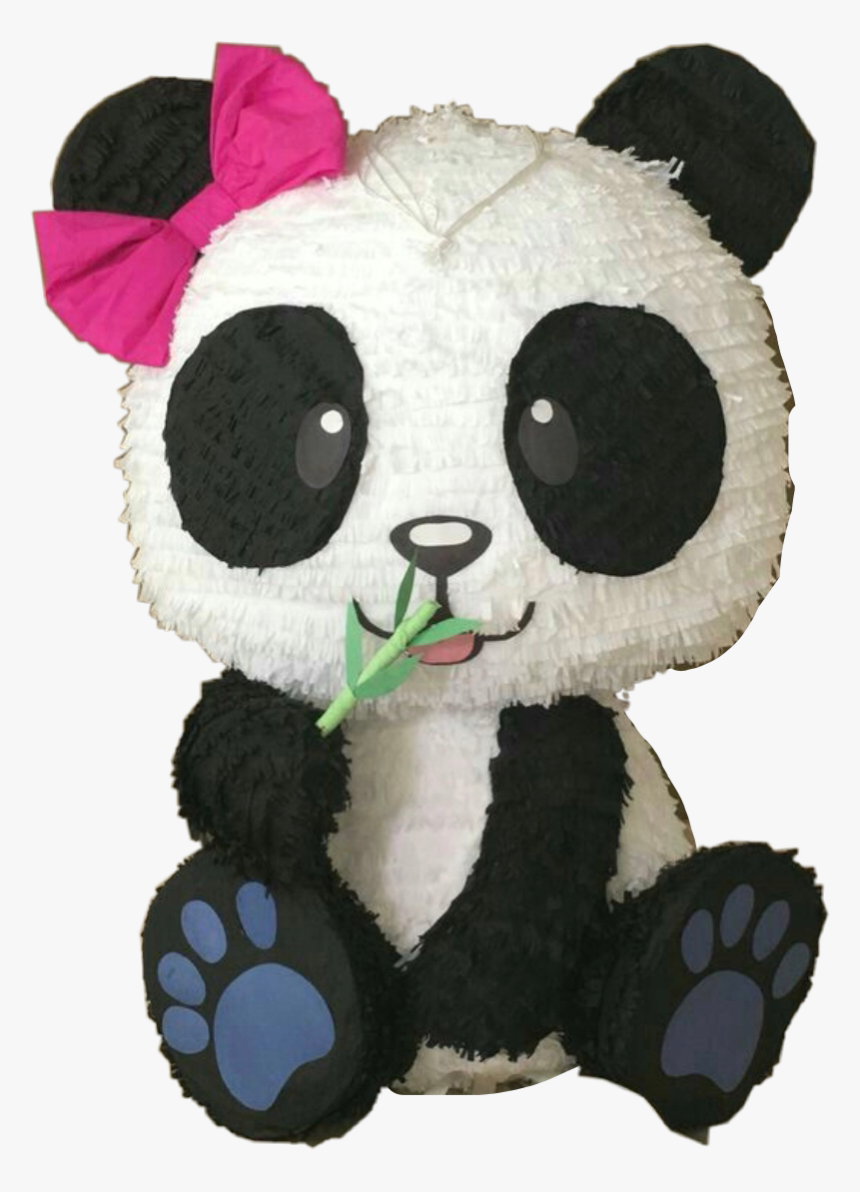 #pinata #panda #black #white #pinkbow #freetoedit - Panda Pinata, HD Png Download, Free Download