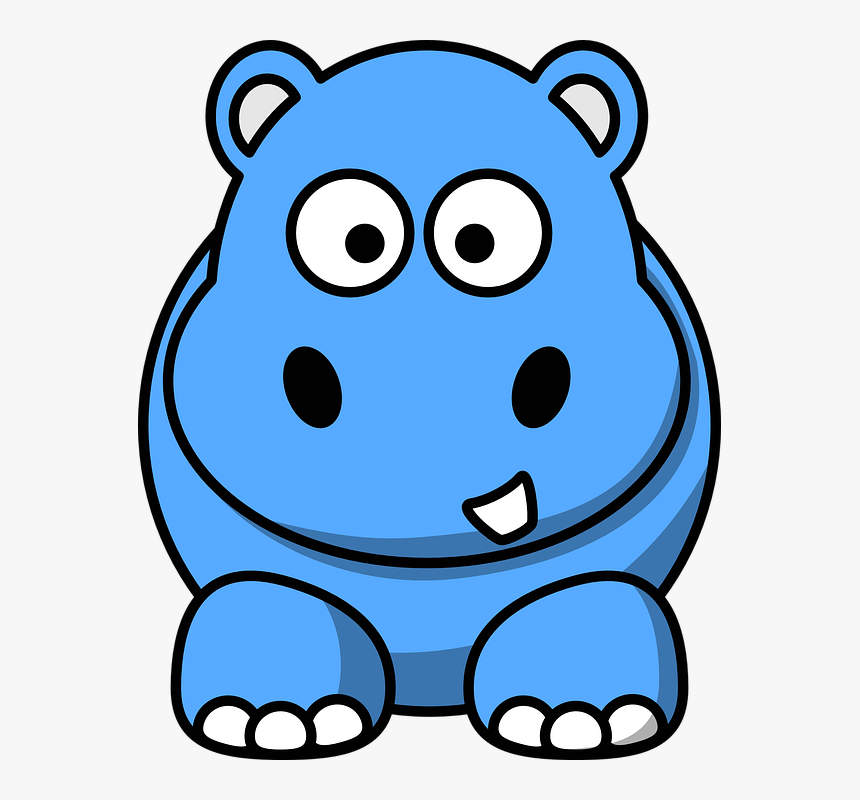 Blue Hippo Clipart, HD Png Download, Free Download