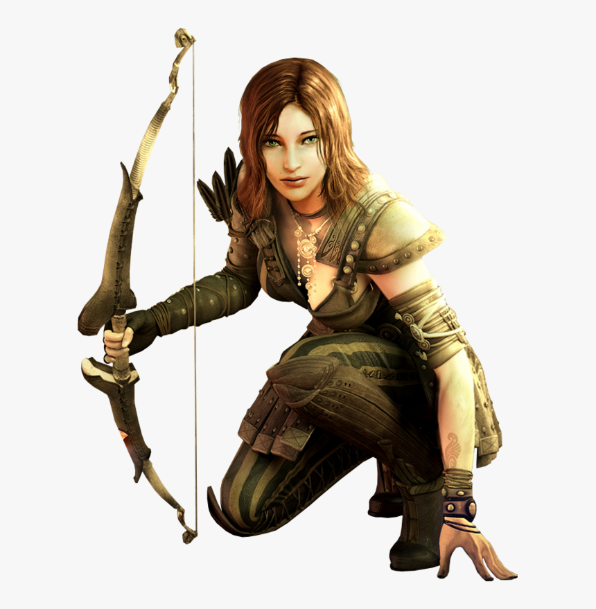 Female Archer Png - Female Wood Elf Ranger, Transparent Png, Free Download