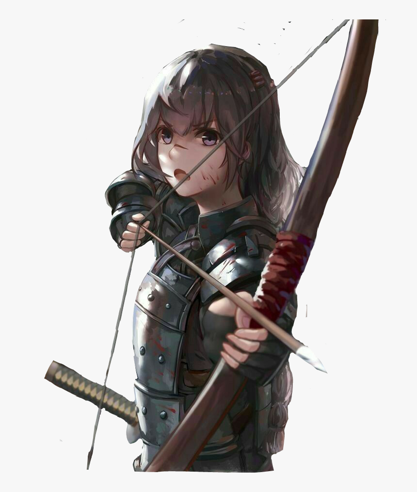 Archery Girl Png - Anime Girl Anime Archery, Transparent Png, Free Download