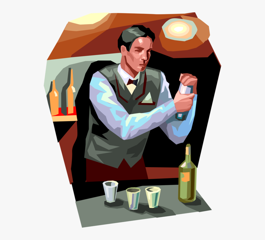 Bartender Vector Cartoon - Illustration, HD Png Download - kindpng Bartender Vector Cartoon - Illustration, HD Png Download - kindpng