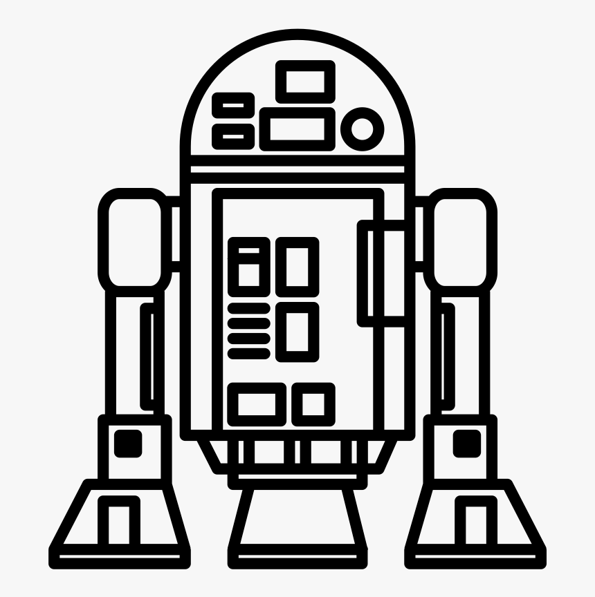 R2d2 Clipart R2 D2 - R2d2 Clipart Black And White, HD Png Download, Free Download