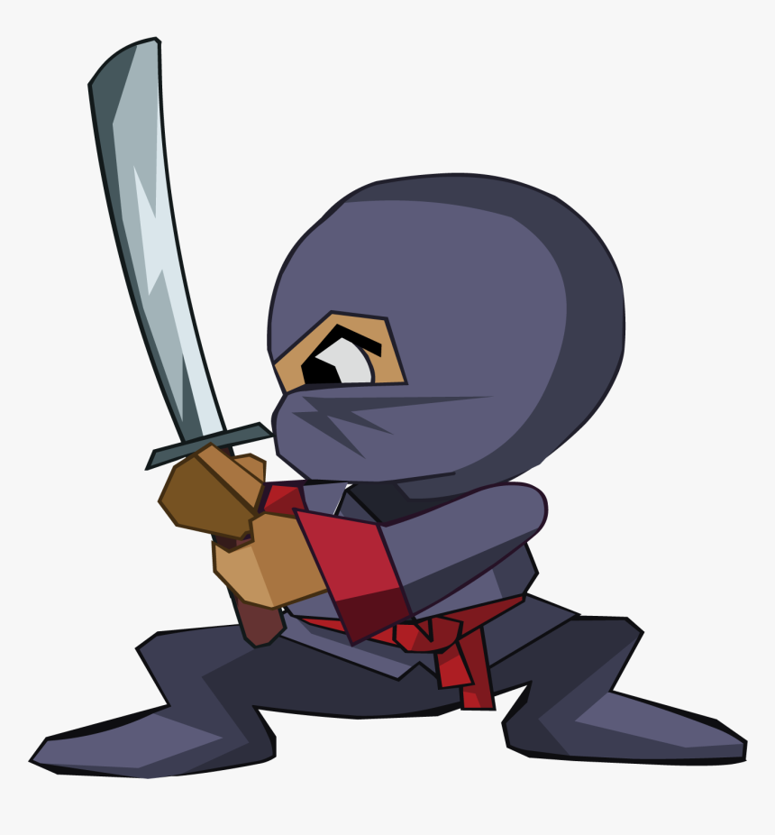 Transparent Kunai Clipart - Cartoon Samurai, HD Png Download, Free Download