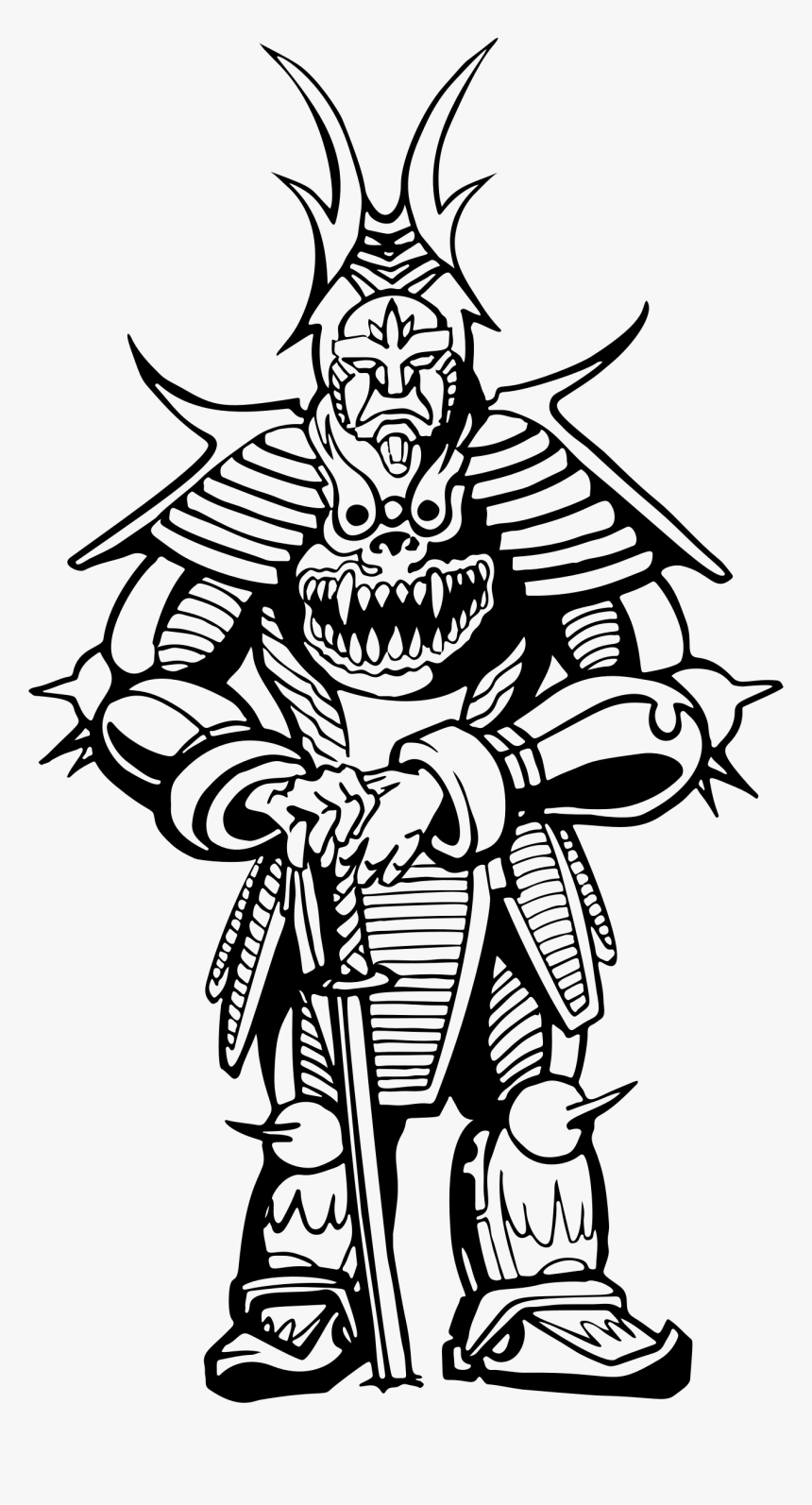 Samurai Art Line , Png Download - Cool Samurai Coloring Page, Transparent Png, Free Download