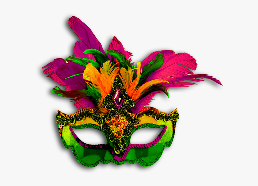 Venetian Feather Mardi Gras Mask , Png Download - Mardi Gras Mask Png, Transparent Png, Free Download