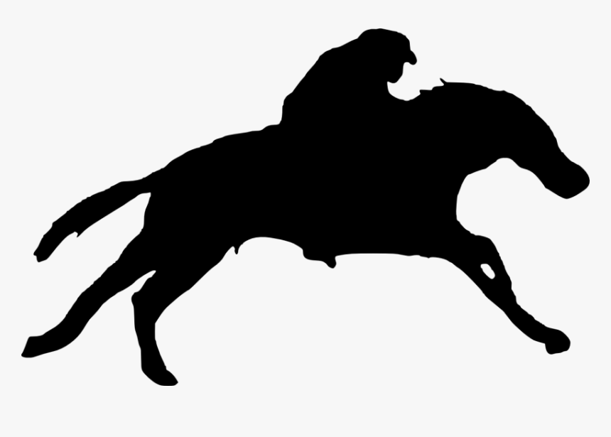 Mustang Silhouette Equestrian Stallion Clip Art - Person Riding Horse Silhouette, HD Png Download, Free Download