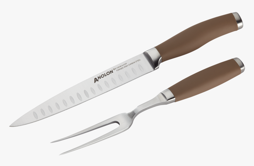 Anolon Suregrip 17 Piece Bronze Knife Set - Meat Carving Knife, HD Png Download, Free Download