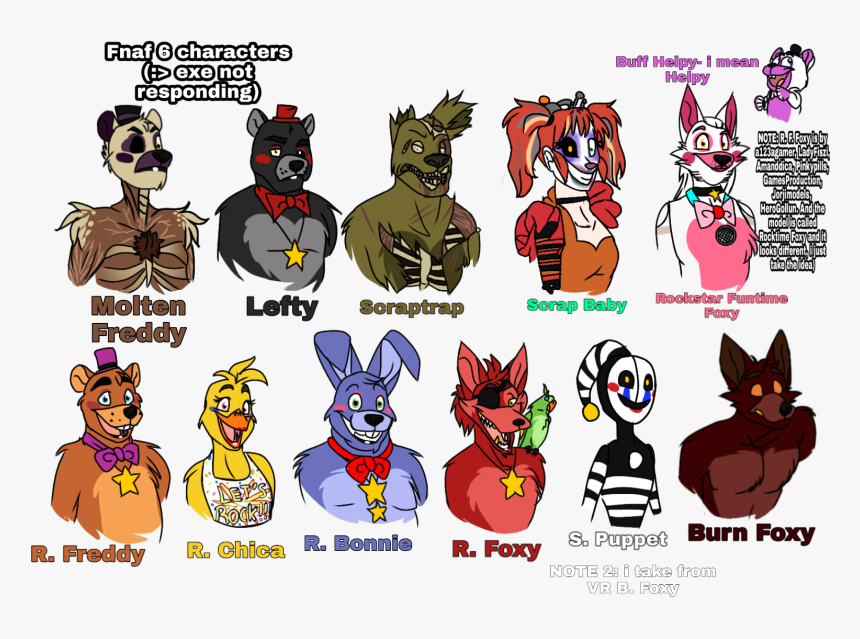 Fnaf 6 Characters 

sooo I Added Some Characters, Rockstar - All Fnaf 6 Characters, HD Png Download, Free Download