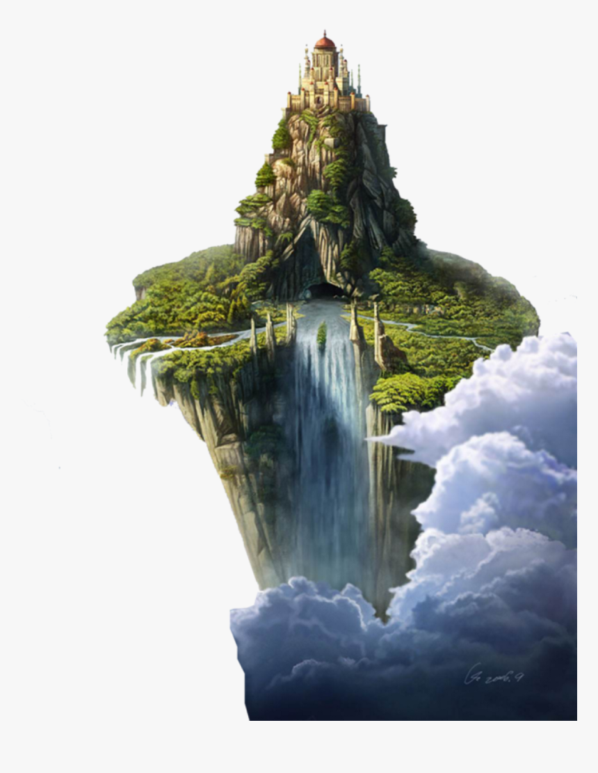 Transparent Water Fall Png - Floating Island Castle Png, Png Download, Free Download