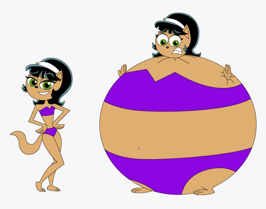 Inflated Kitty Katswell In Tourist Trap Swimsuit By - Kitty Katswell In Purple Bathing Suit, HD Png Download, Free Download