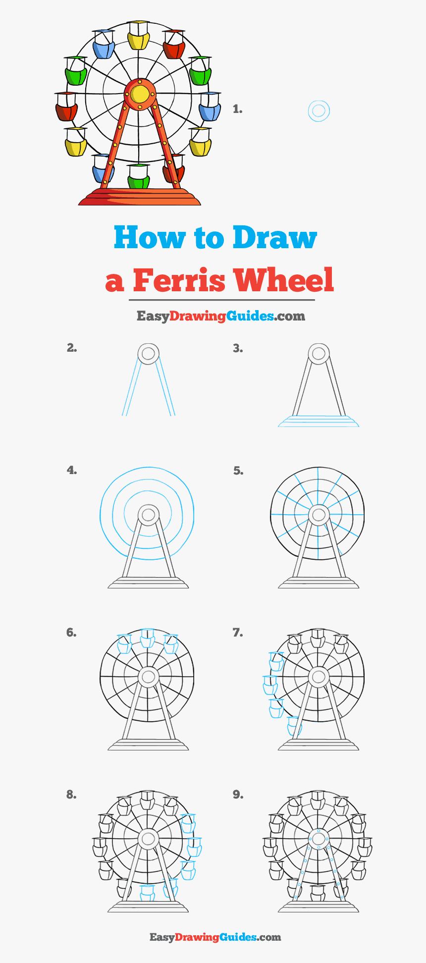 How To Draw Ferris Wheel - Streekpersoneel, HD Png Download, Free Download