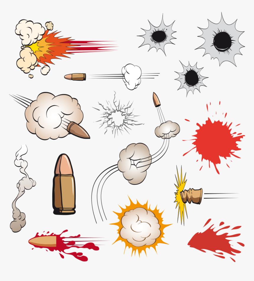 Cartoon Firearm Clip Art Vector - Bullet Vector, HD Png Download, Free Download