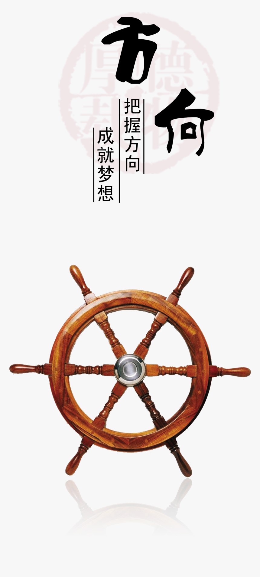 Word Design Chinese Style About Directions, Inspirational, - Boat Steering Wheel Hd Png, Transparent Png, Free Download