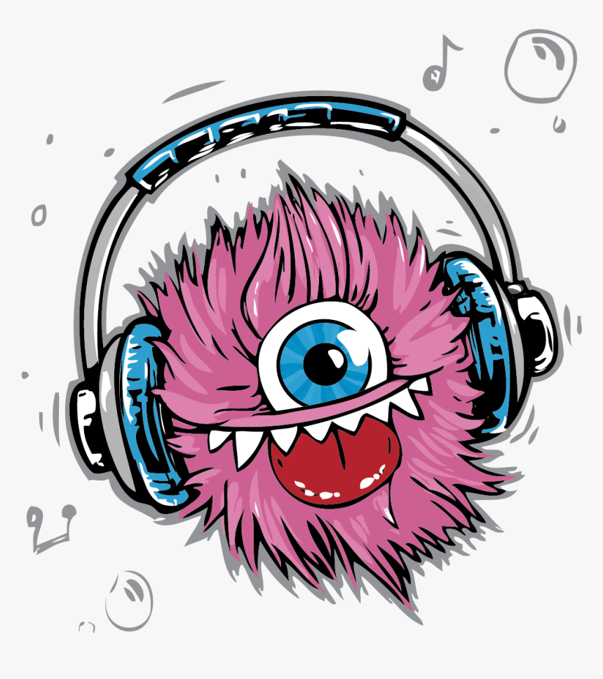 T Shirt Headphones Monster Cable Clip Art - Monster Headphones Cartoon Logo, HD Png Download, Free Download
