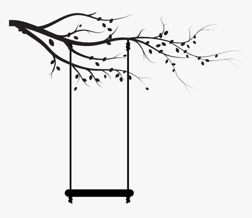 Transparent Tree Branch Silhouette Png Silhouette Tree Branch Swing Png Download Kindpng