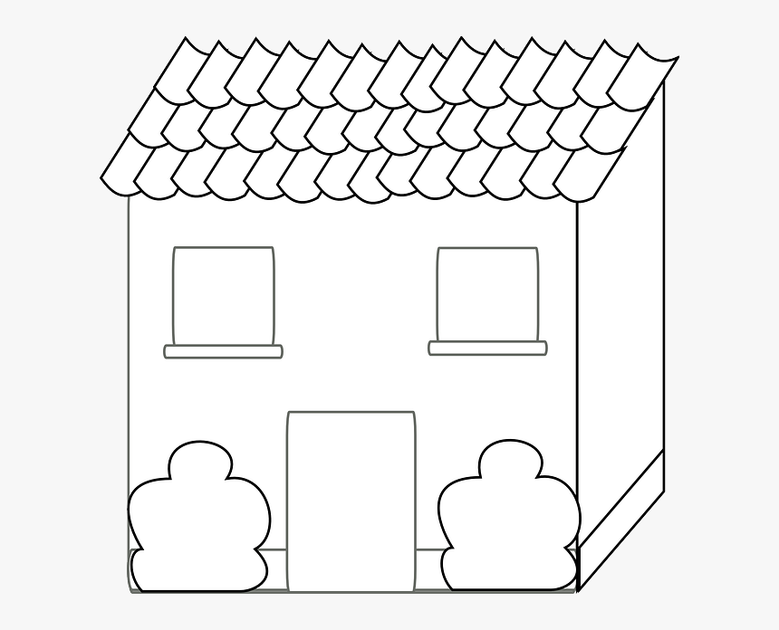 House With Sceneries Outline, HD Png Download, Free Download