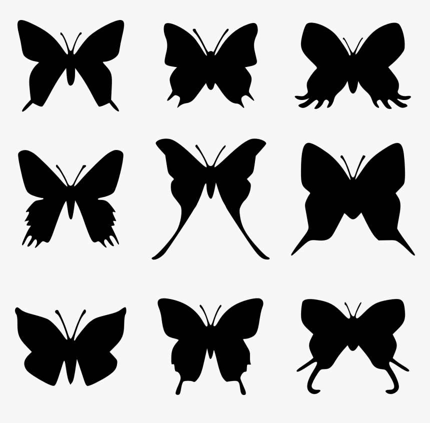 Butterfly Silhouette Clip Art - Butterfly Silhuet, HD Png Download, Free Download
