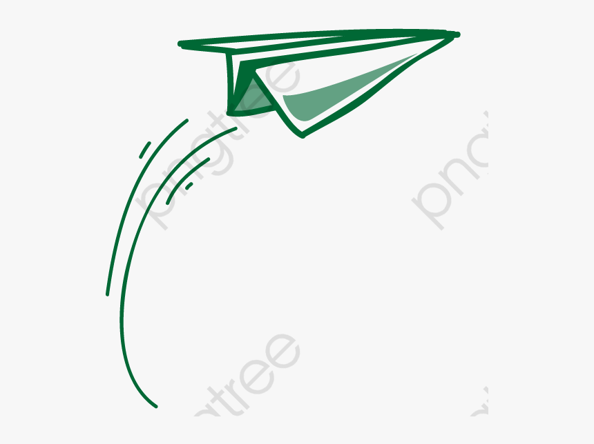 Green Paper Airplane, Airplane Clipart, Paper Plane, - Green Paper Plane, HD Png Download, Free Download