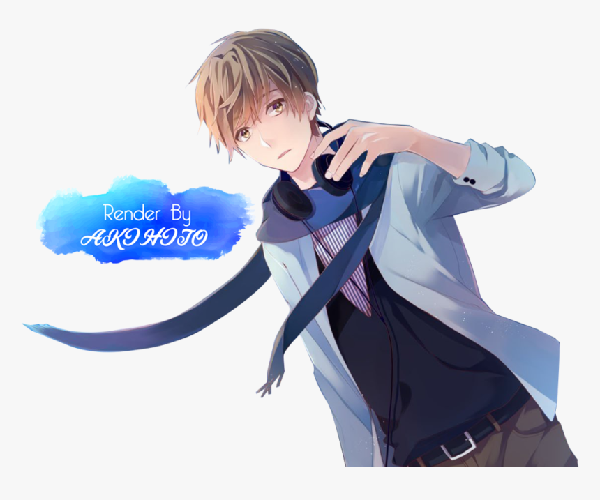Anime Boy Render 4 By Akihito567 - Boy Render Anime Boy Blue Png, Transparent Png, Free Download