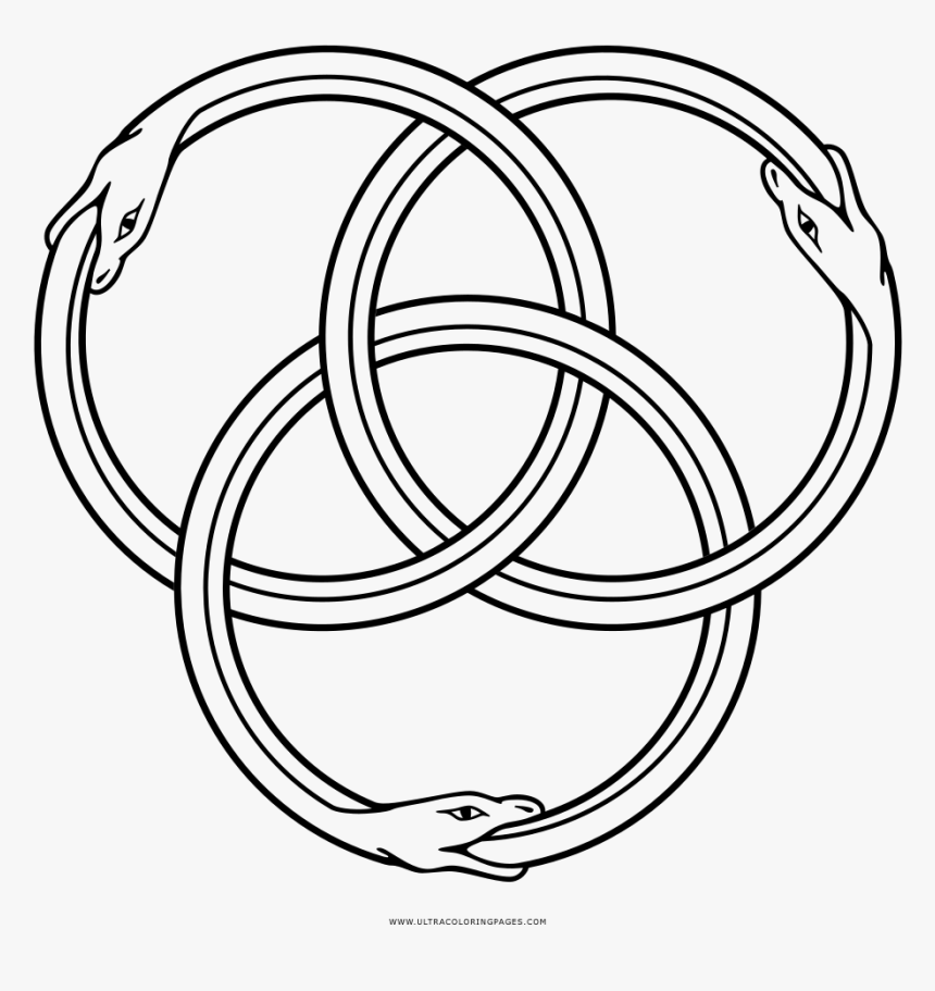 Ouroboros Coloring Page - Snake Eating Itself, HD Png Download, Free Download