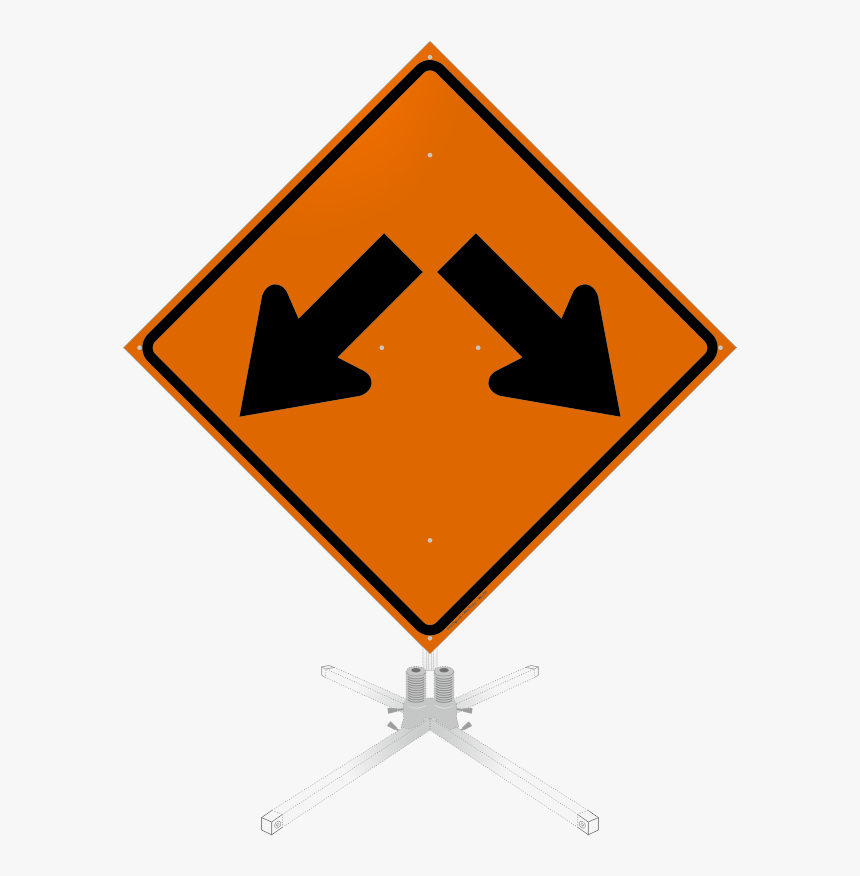 Arrow Left And Right Symbol Roll-up Sign - Rumble Strips Ahead Sign, HD Png Download, Free Download