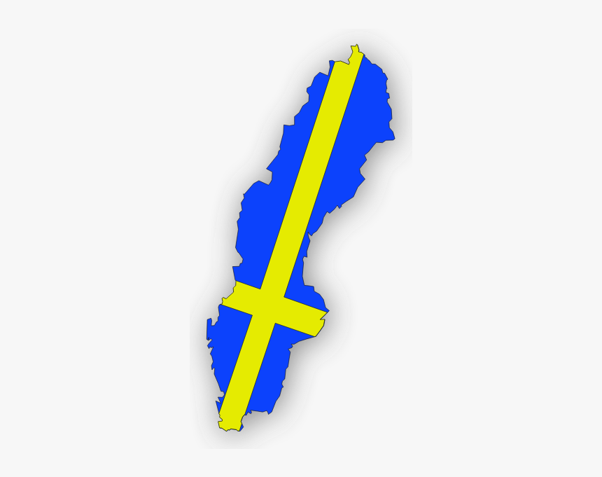 Swedish Flag In The Map Of Sweden - Sweden Map Flag, HD Png Download, Free Download