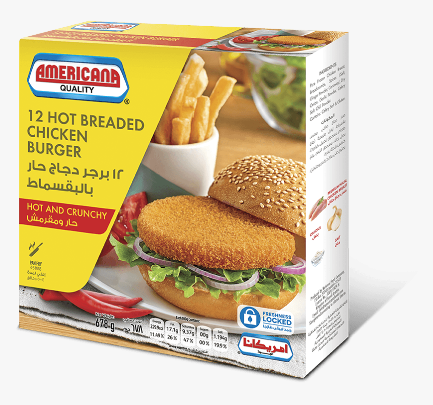 Americana Breaded Chicken Burger, HD Png Download, Free Download