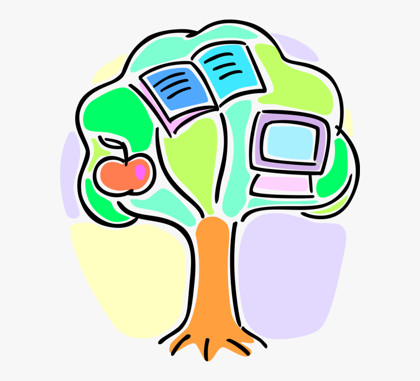 Vector Illustration Of Academic Education Tree Of Knowledge - Tree Of Knowledge Clipart Png, Transparent Png, Free Download