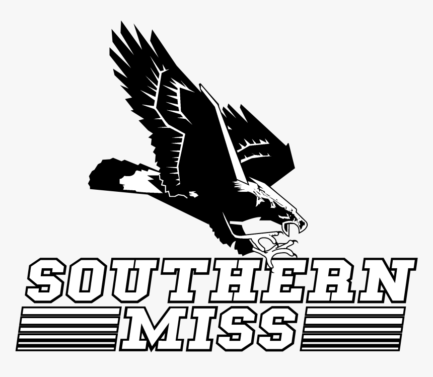 Southern Miss Golden Eagles Logo Black And White - Southern Miss Logo Black And White, HD Png Download, Free Download