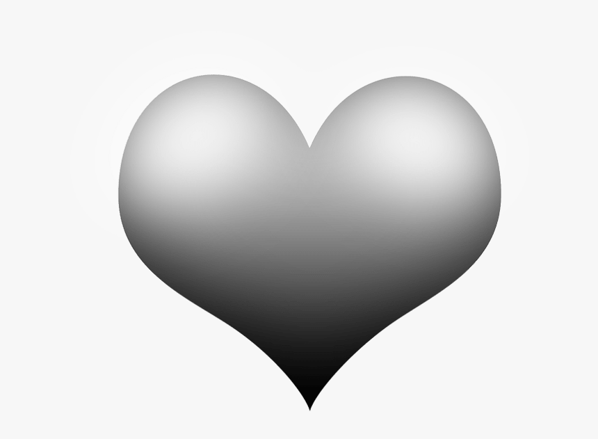 Gray White Heart Png - Heart, Transparent Png, Free Download
