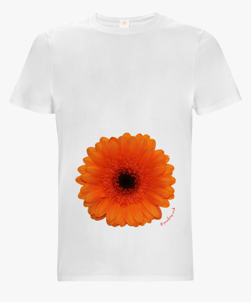 Gooseberry Pink Orange Gerbera Relaxed Fit Top In White - English Marigold, HD Png Download, Free Download