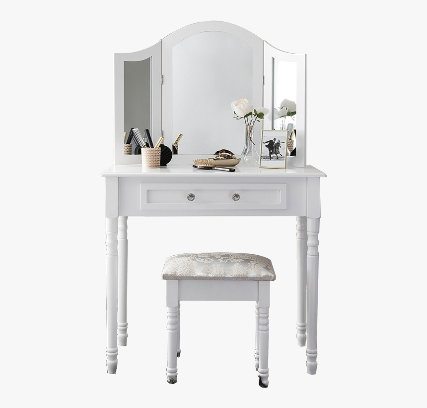 White Dressing Table Mirror With Drawers , Png Download - Chest Of Drawers, Transparent Png, Free Download