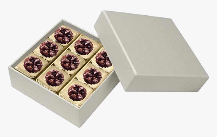 Square Pearl 9 Piece Of Macadamia Nuts Lava Rock - Square Box For Truffles, HD Png Download, Free Download