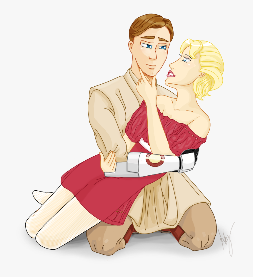 Obi-wan Beardless With Satine - Fan Art Star Wars Couples, HD Png Download, Free Download