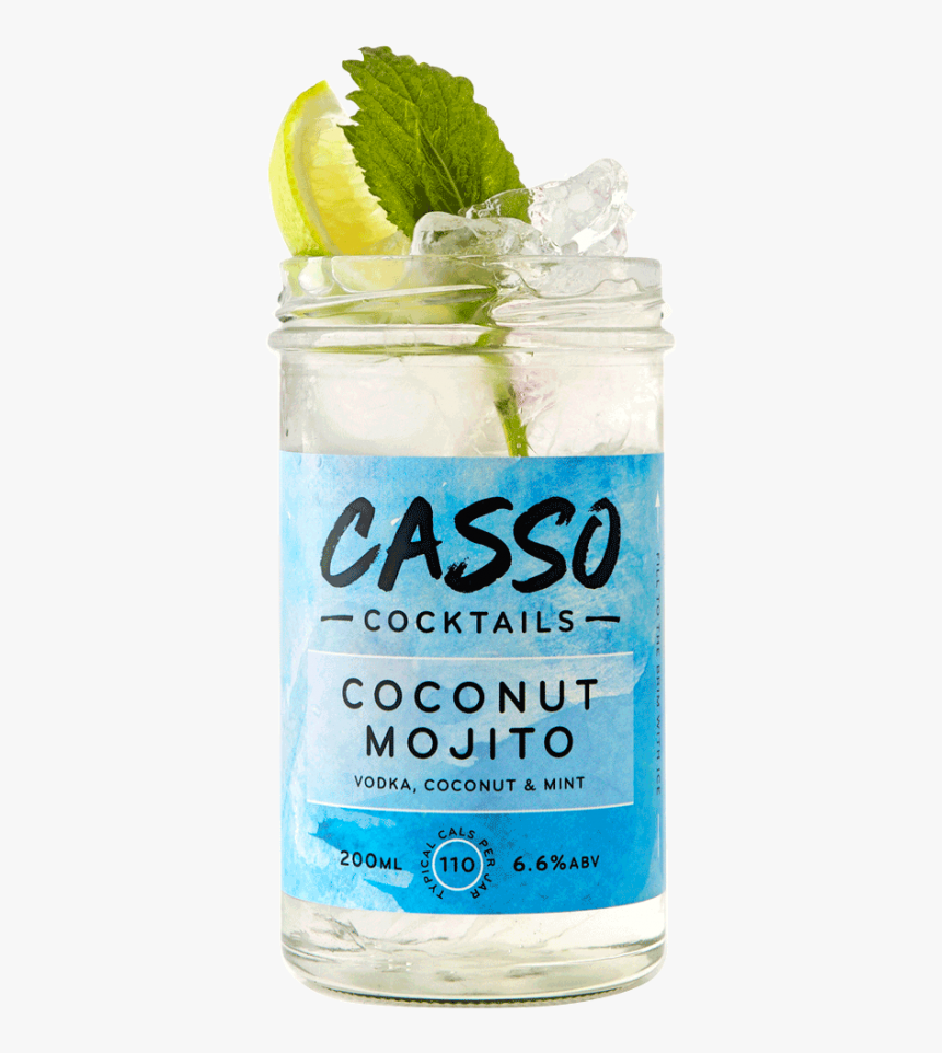 Casso Coconut Mojito Jam Jar Cocktail Glass 200ml 12x - Rebujito, HD Png Download, Free Download