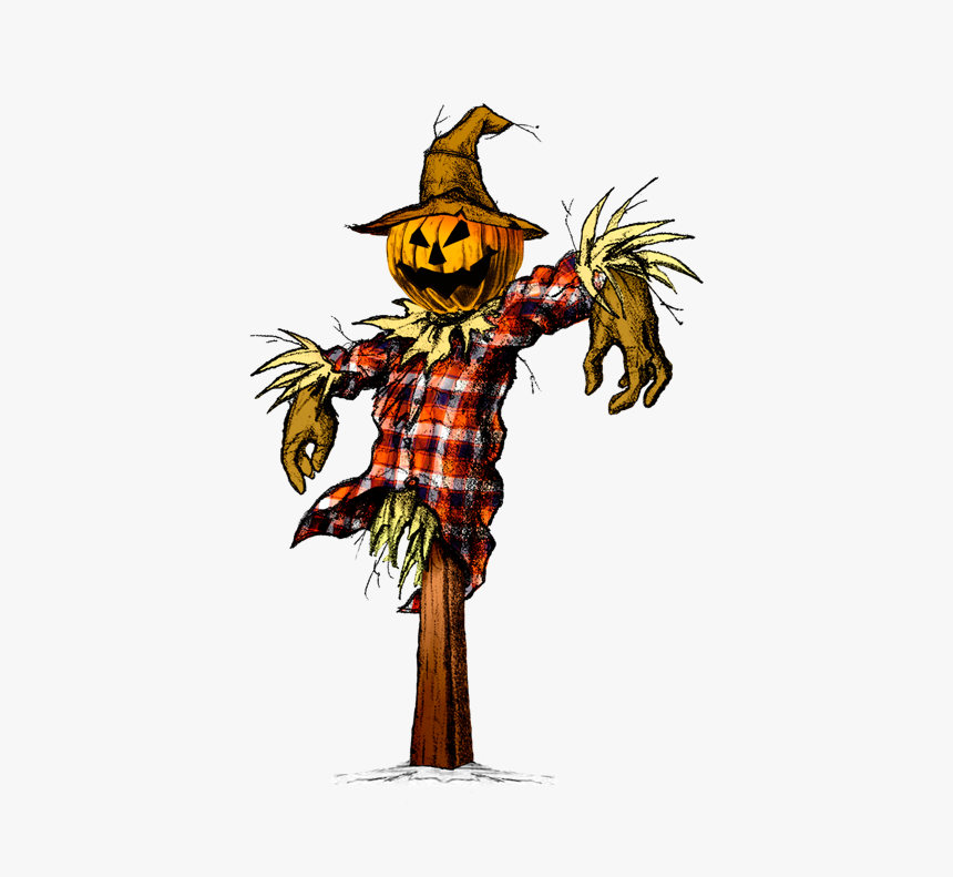 Scarecrow Vector Scary - Scary Scarecrow Drawing, HD Png Download, Free Download