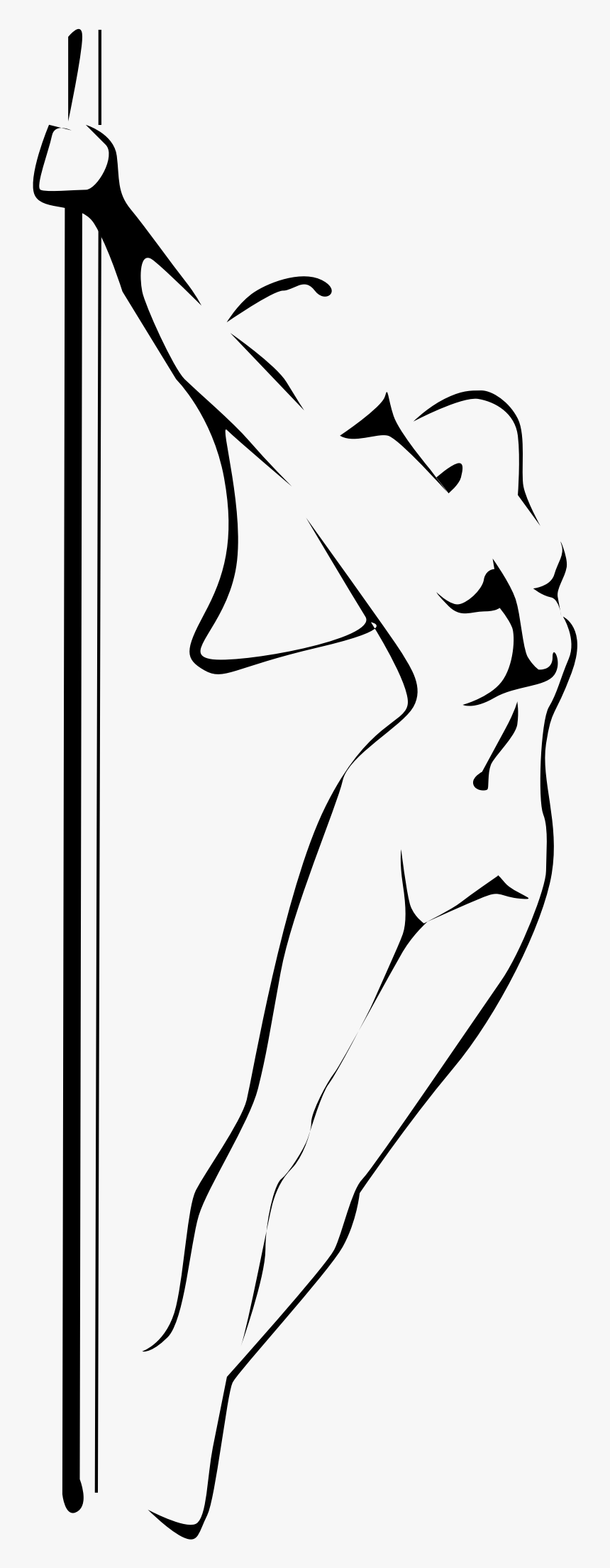 Stripper Clip Arts - Pole Dance Girl Drawing, HD Png Download, Free Download