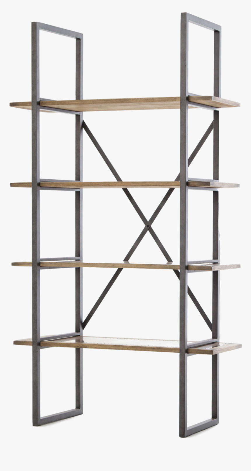 Brass Clad Bookcase - Four Hands Hughes Shane Bookshelf, HD Png Download, Free Download