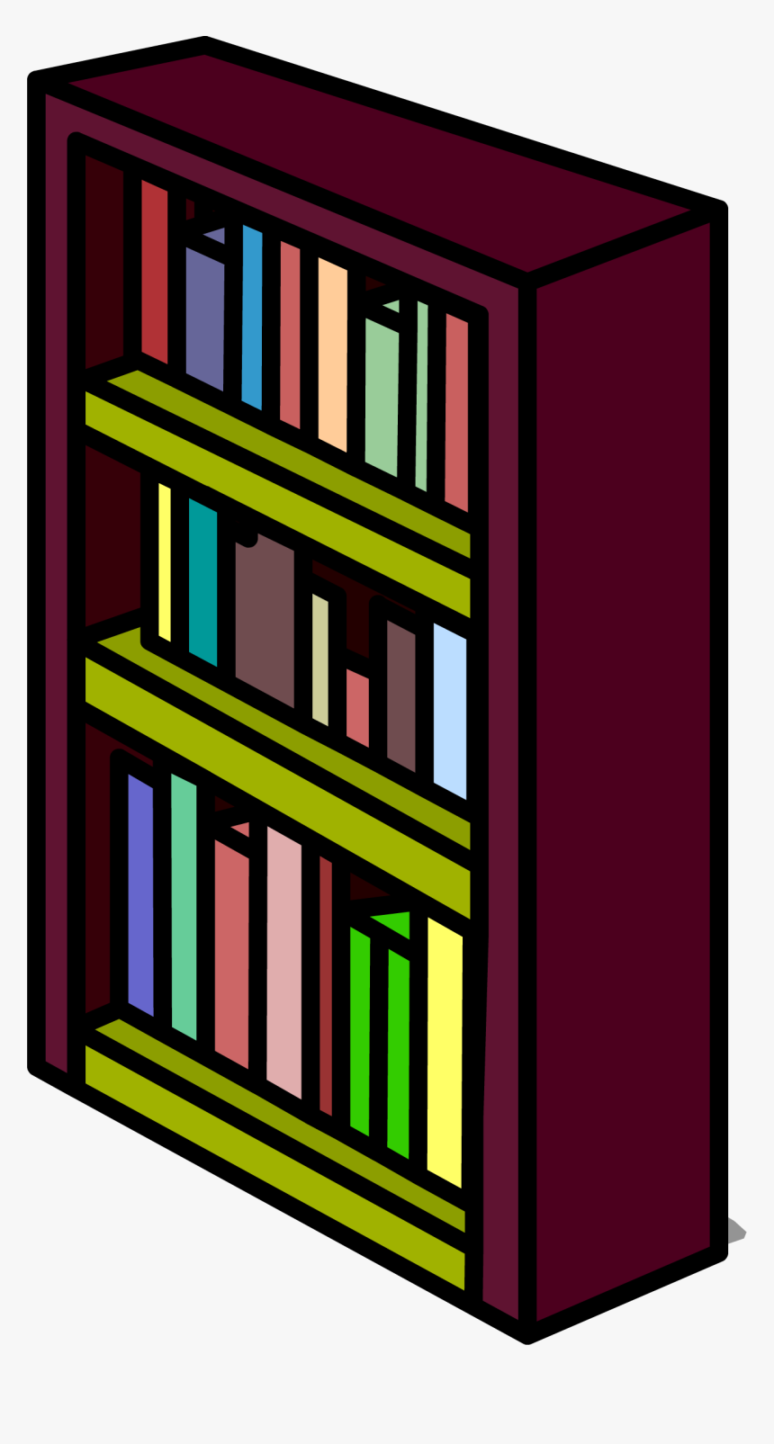 Burgundy Bookshelf Sprite - Bookshelf Clipart Png, Transparent Png, Free Download